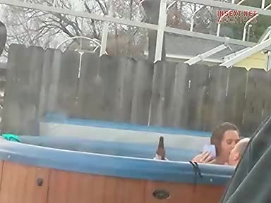 In the hot tub with my daughter